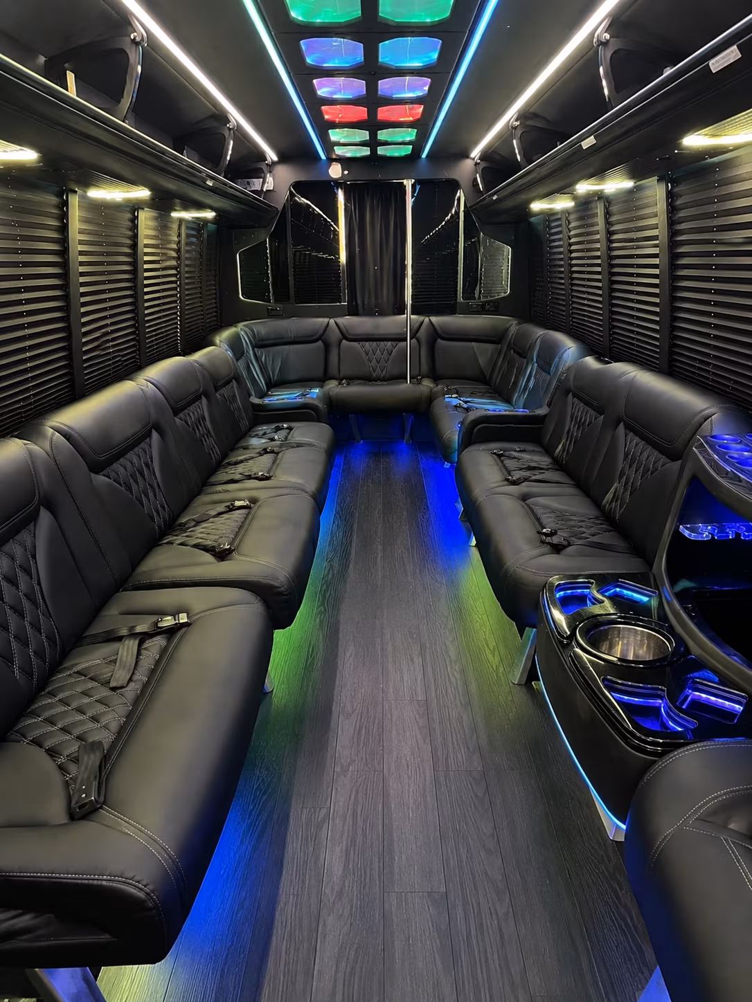 menifee 20 passenger party bus interior