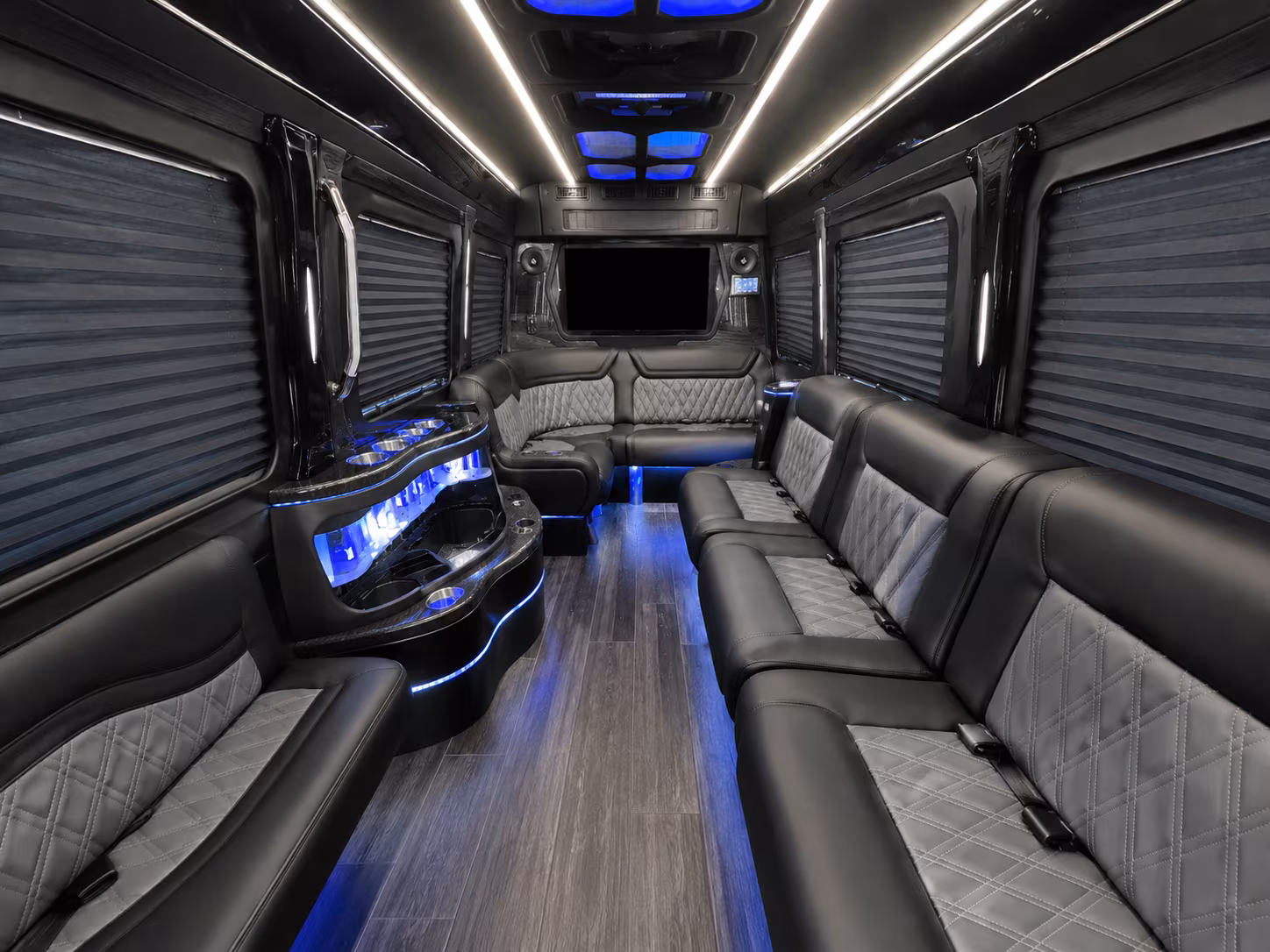 menifee 40 passenger party bus inside